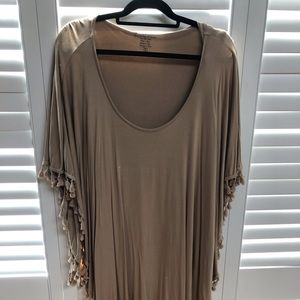 Poncho top with attached tank top